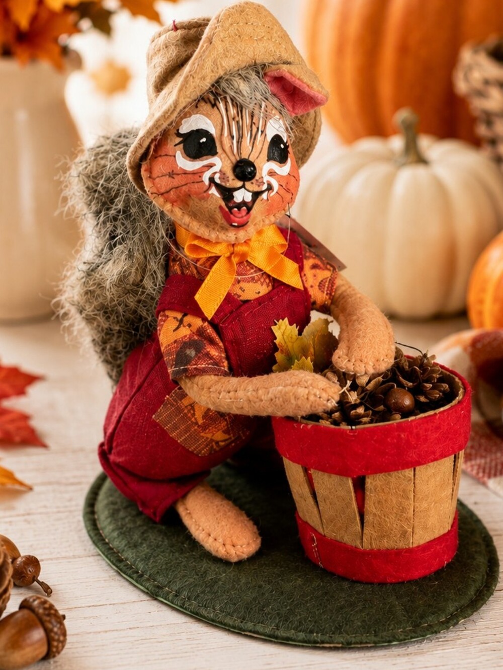 Vintage Annalee Autumn Squirrel with Acorn Basket Fall Harvest Decor Collectible